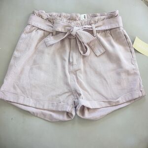 Pink paperbag jean shorts size large
